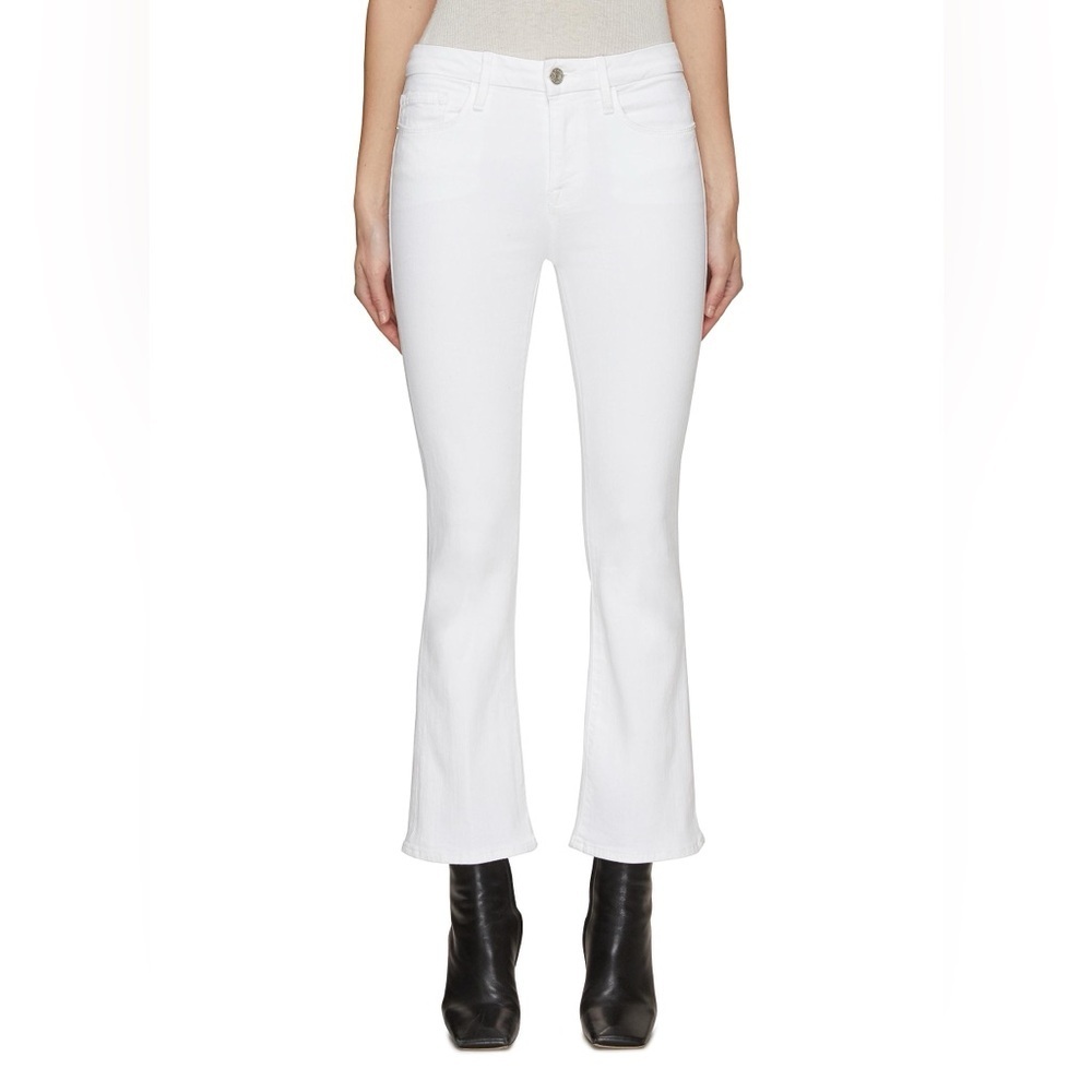 FRAME Le Crop Mini Boot White Flared Cropped‎ Jeans Size 29